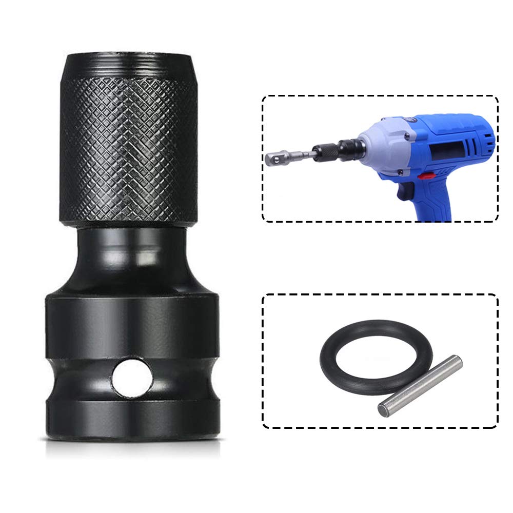 1/2 Inch Square Female to 1/4 Inch Hex Female Socket Adapter
