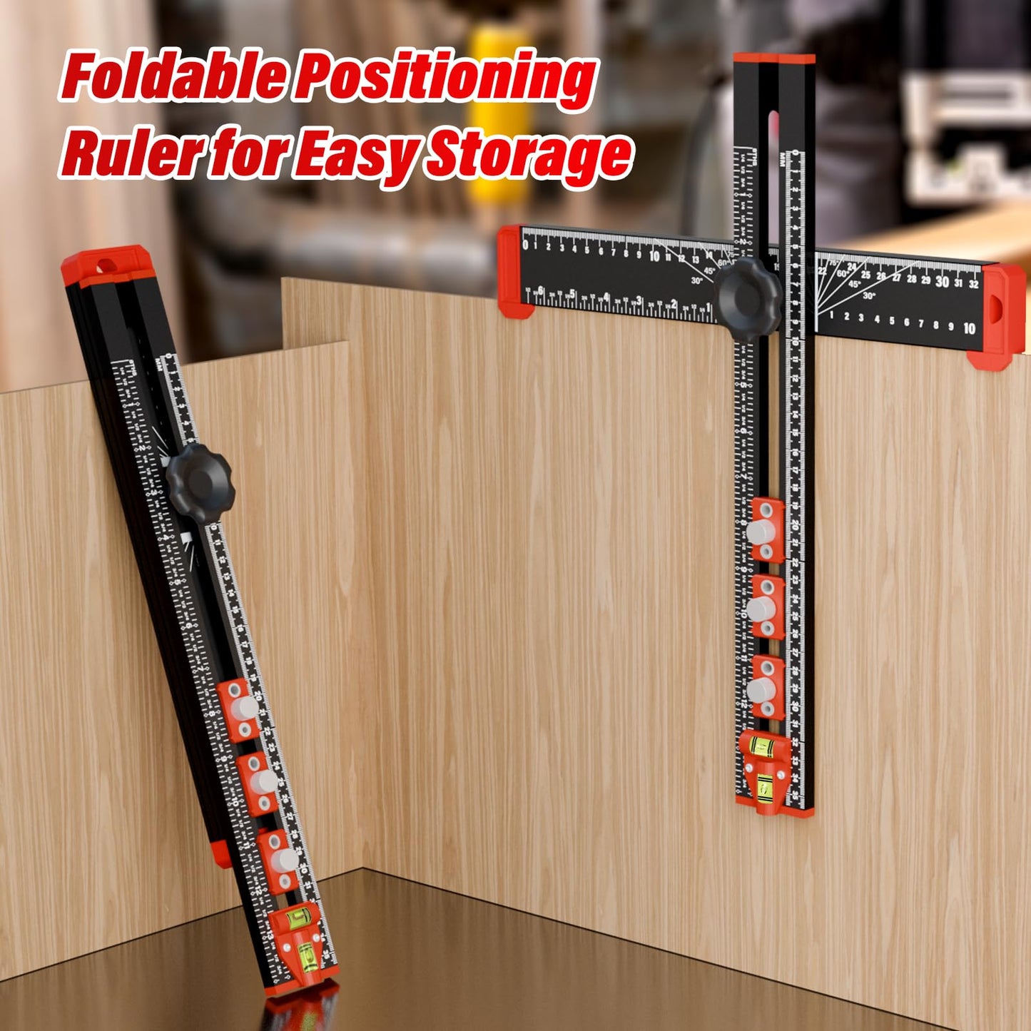 Adjustable 4-in-1 Drilling Positioning Ruler