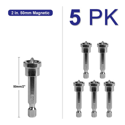 5Pcs Screwdriver Bits Set – Cr-V Steel PH2 Bits