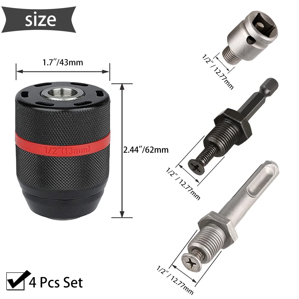 1-13mm Keyless Drill Chuck Adapter Kit