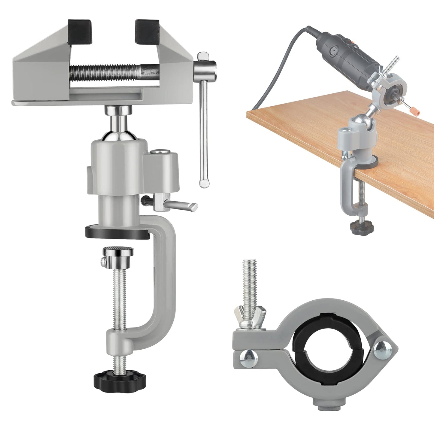 2 in 1 Universal Rotate 360° Work Clamp-On Vise