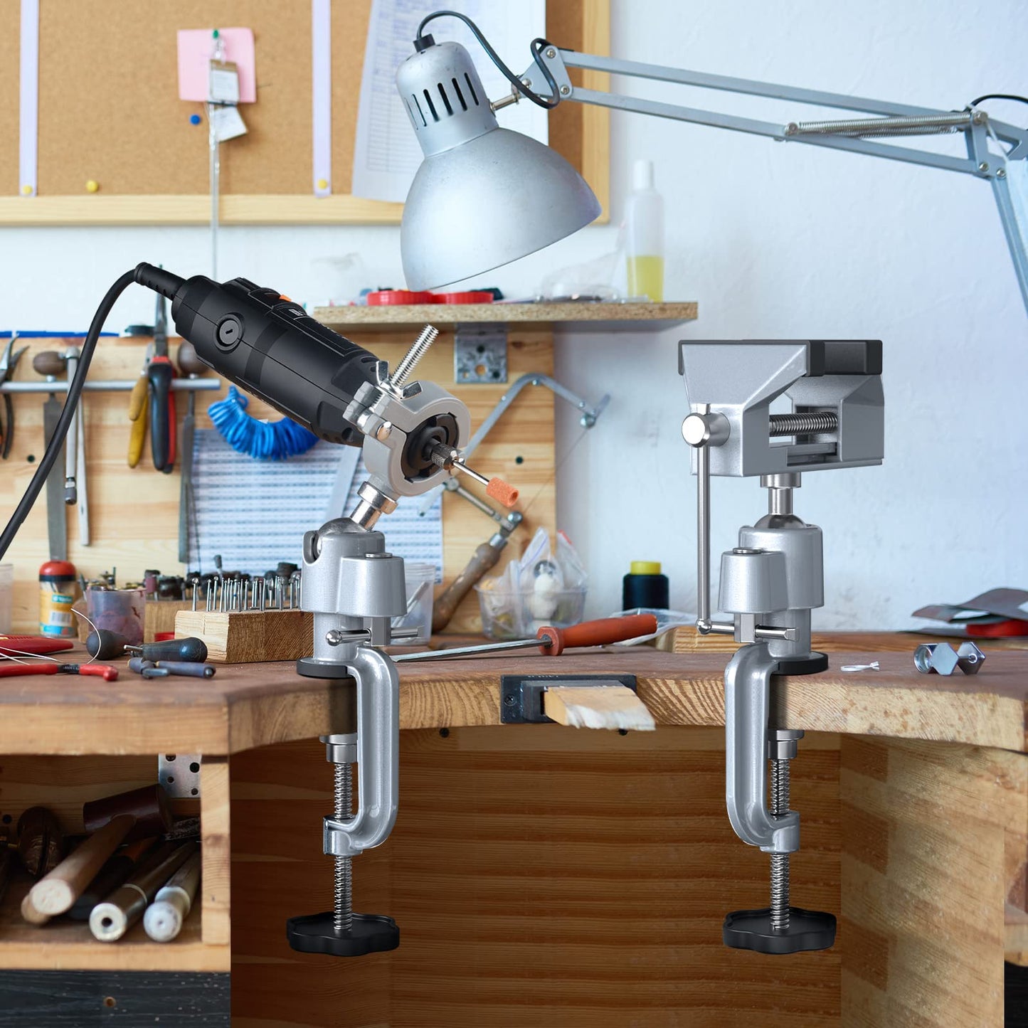 2 in 1 Universal Rotate 360° Work Clamp-On Vise