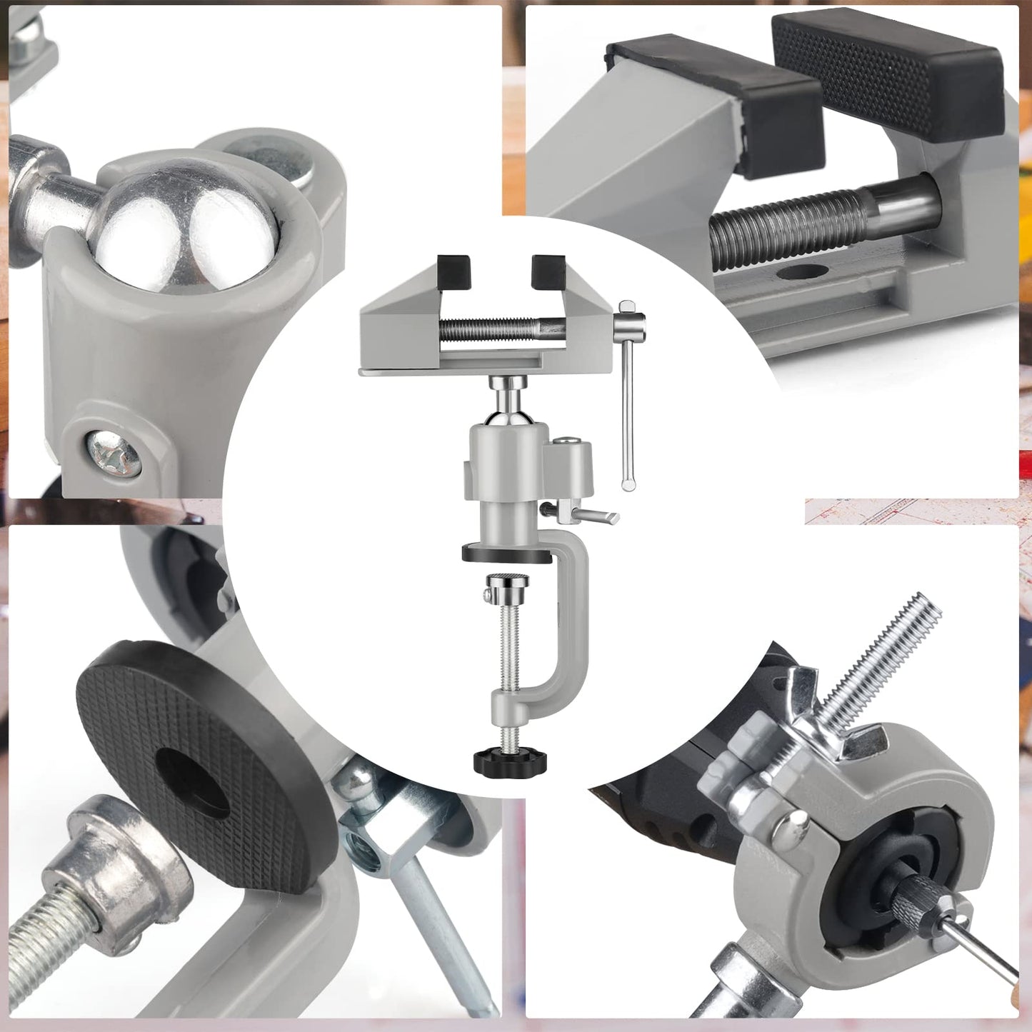 2 in 1 Universal Rotate 360° Work Clamp-On Vise